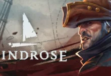Promotional art for the game Windrose featuring a weathered pirate in a tricorn hat against a nautical map background.