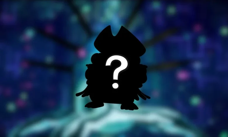 A silhouette of a mysterious character wearing a pirate hat and marked with a white question mark, set against a glowing, magical forest background.